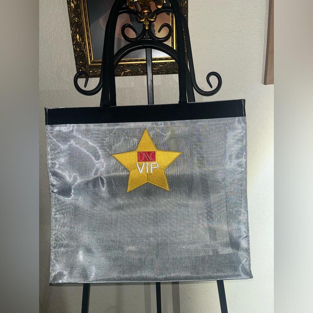 VIP Metallic Silver and Black Tote Bag